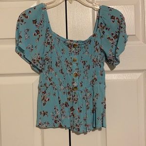 Blue floral tunic
